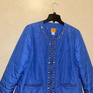 Ruby Rd. Blue Studded Puffer Jacket